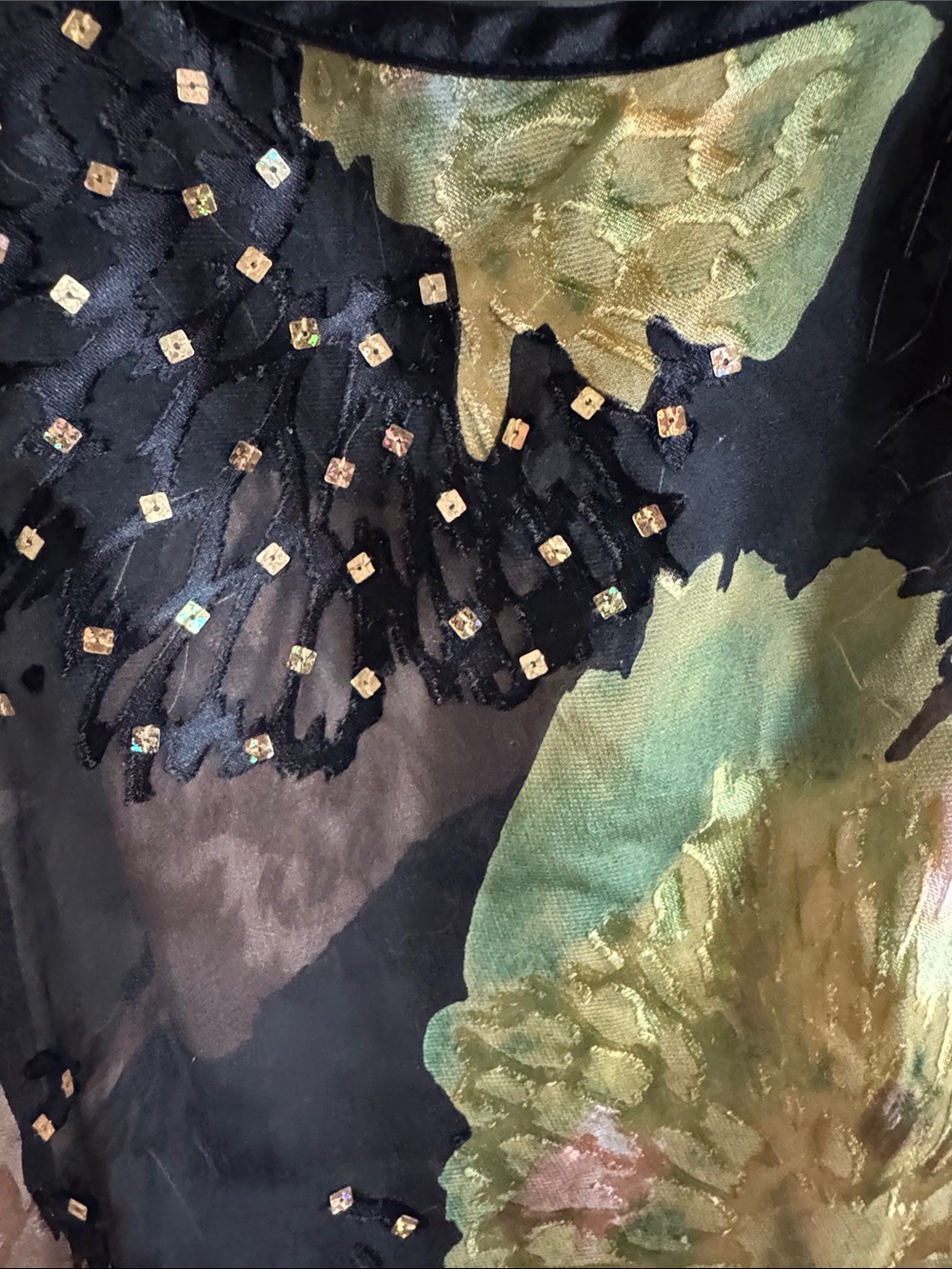 Sheer Silk Black Floral Tie-Strap Camisole - Picture 6 of 9